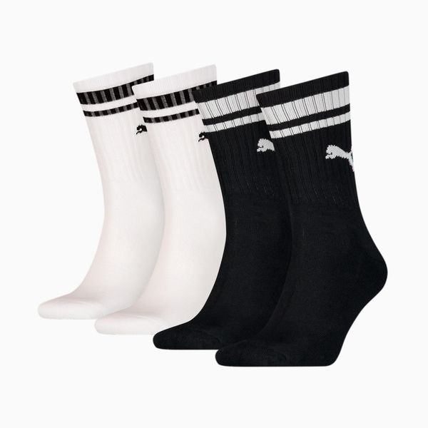 PUMA PUMA Unisex Heritage Crew Socks 4 Pack, Black/White