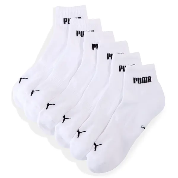 PUMA PUMA Unisex Quarter Socks 3 pack, Clothing, White, 35-38