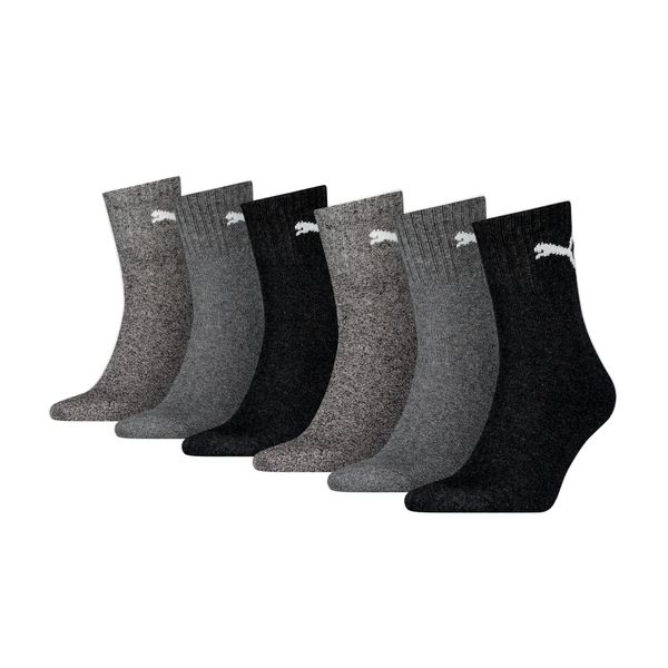 PUMA Puma Unisex Short Crew Shirt Socks 6 pack, Gray, Size 35-38, Clothing