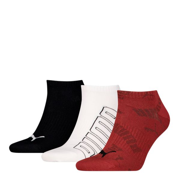 PUMA Puma Unisex Sneaker Socks 3 pack, Red, Size 35-38, Clothing