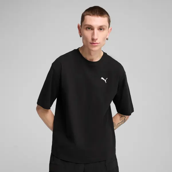 PUMA PUMA WARDROBE ESS Boxy Tee Men, Clothing, Black, L