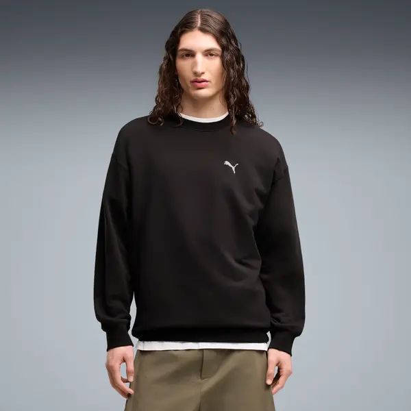 PUMA PUMA WARDROBE ESS Relaxed Crew Men, Clothing, Black, S