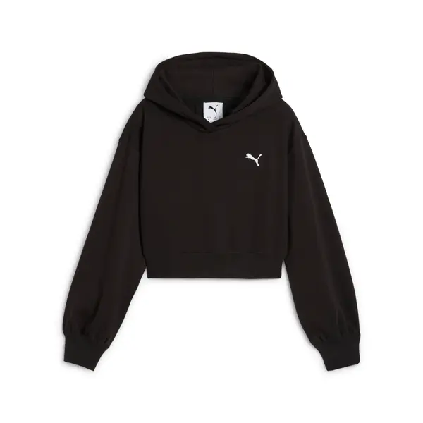 PUMA PUMA WARDROBE ESS Short Length Hoodie Youth, Puma, Black, 15-16Y