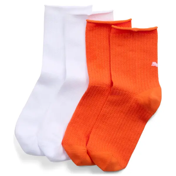 PUMA PUMA Women's Short Socks (2-Pack), Clothing, White/Red, 35/38