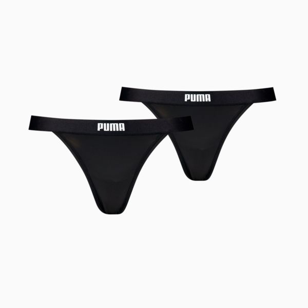 PUMA PUMA Women's String Thongs 2 Pack, Black