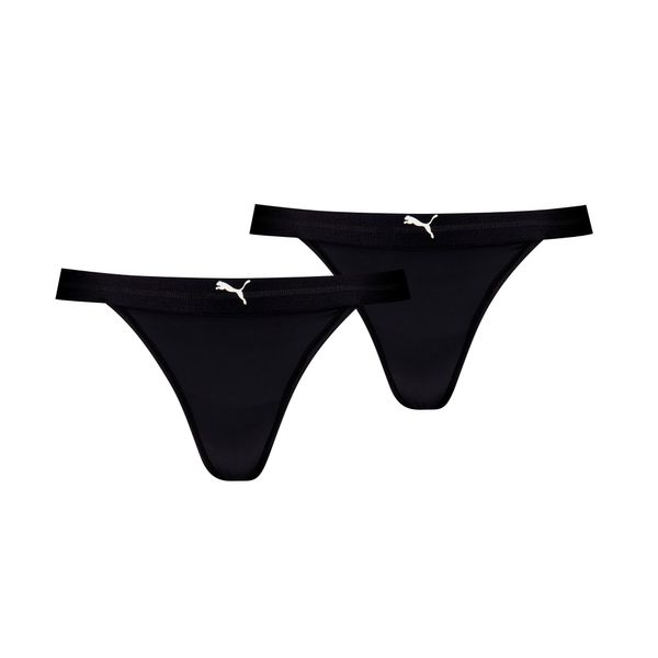 PUMA PUMA Women's String Thongs 2 Pack, Black