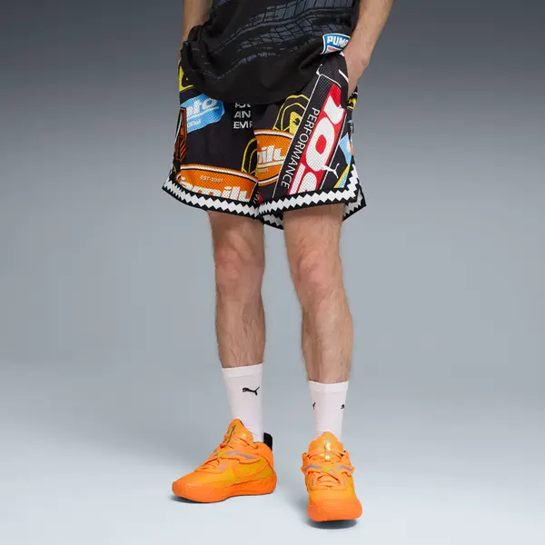 PUMA PUMA x FAST & FURIOUS 6" Mesh Shorts Men, Clothing, Black/Aop, S