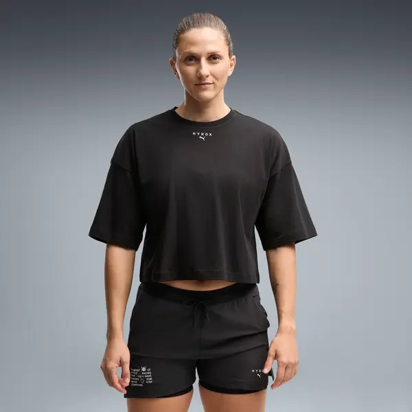 PUMA PUMA x HYROX Cropped Lifestyle Tee Women, Clothing, Black, XXS