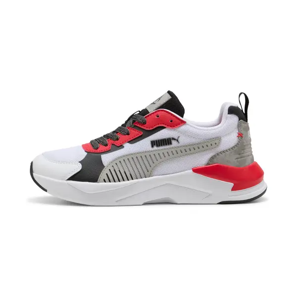 PUMA PUMA X-Ray 3 MID 90s Sneakers Youth, Shoes, White/Gray Echo/Red, 35.5