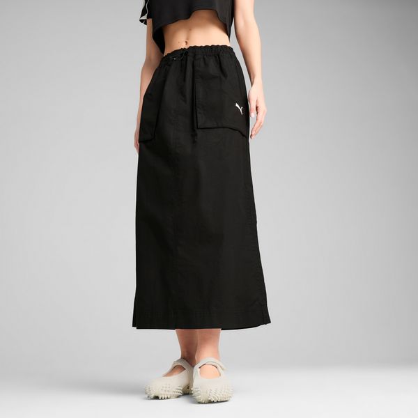 PUMA Women's FUTURE.Puma.ARCHIVE Zip-Off Maxi Woven Skirt, Black, Size S, Clothing