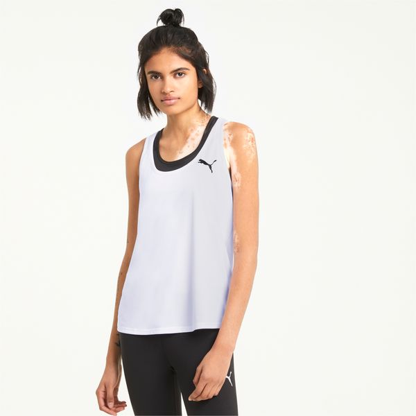 PUMA Women's Puma Active Tank Top, White, Size L, Clothing