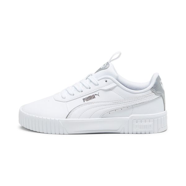 PUMA Women's Puma Carina 2.0 Pop Up Metallics's Sneakers, White, Size 35.5, Shoes