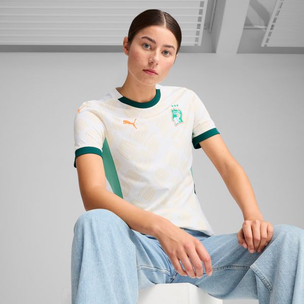 PUMA Women's Puma CÃ´te d'Ivoire 2025 Away Jersey, White, Size L, Clothing