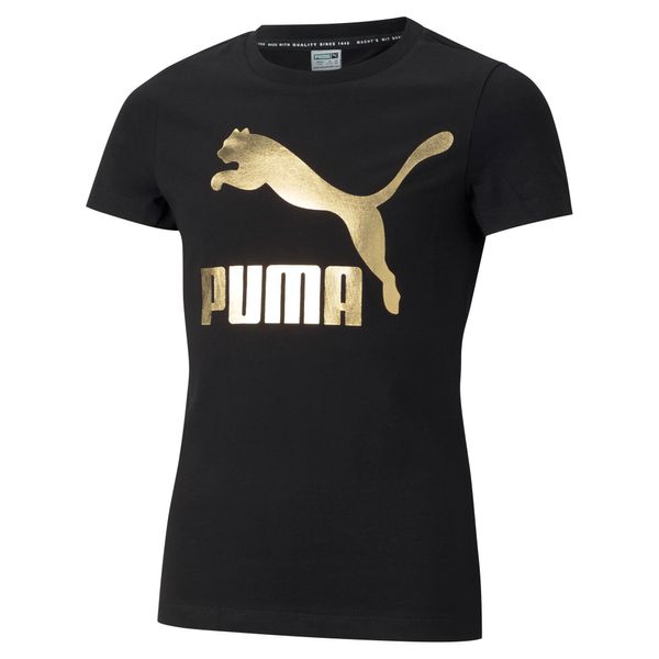 PUMA Women's Puma Classics Logo Tee Youth, Black, Size 3-4Y, Guide