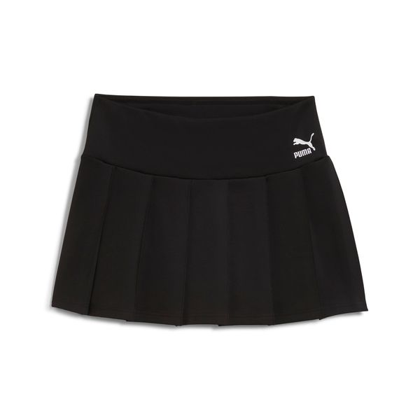 PUMA Women's Puma CLASSICS Pleated Mini Skirt, Black, Size L, Lifestyle