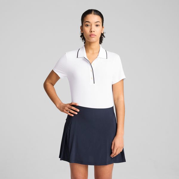 PUMA Women's Puma CLOUDSPUN Bridges Short Sleeve Golf Polo T-Shirt, White T-Shirt, Size XS T-Shirt, Clothing