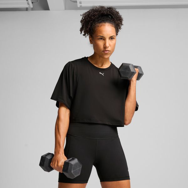 PUMA Women's Puma CLOUDSPUN Mesh T-Shirt, Black, Size L, Clothing