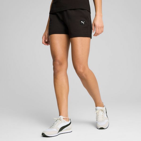 PUMA Women's Puma ESS ELEVATED 5" Mid-Rise Shorts, Black, Size XL, Clothing