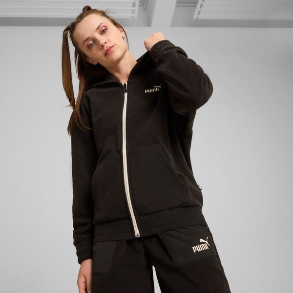 PUMA Women's Puma ESS ELEVATED Full-Zip Hoodie, Black, Size M, Clothing