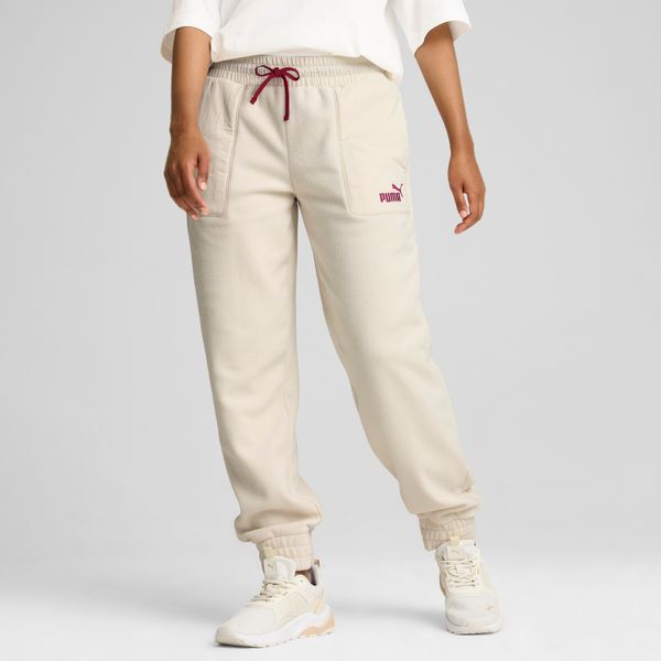 PUMA Women's Puma ESS ELEVATED Pants, White, Size XS, Clothing