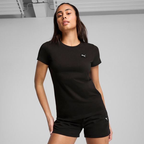 PUMA Women's Puma ESS ELEVATED T-Shirt, Black, Size XS, Clothing