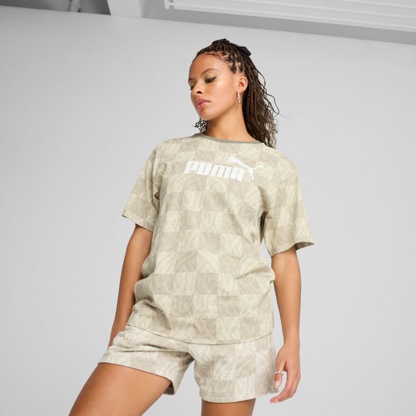 PUMA Women's Puma ESS GRAPHIC Relaxed T-Shirt, White, Size XL, Clothing