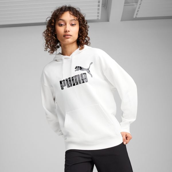PUMA Women's Puma ESS NATURE 2.0 Comfort Hoodie, White, Size XL, Clothing