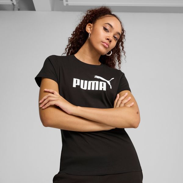 PUMA Women's Puma ESS No. 1 Logo T-Shirt, Black, Size M, Clothing