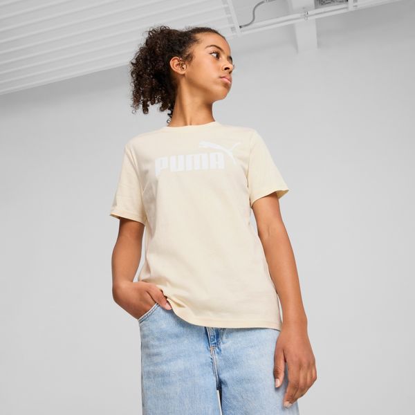 PUMA Women's Puma ESS No. 1 Logo Tee Youth, White, Size 9-10Y, Clothing