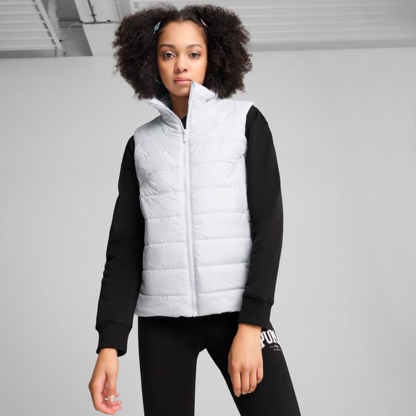 PUMA Women's Puma ESS Padded Vest, Gray, Size L, Clothing