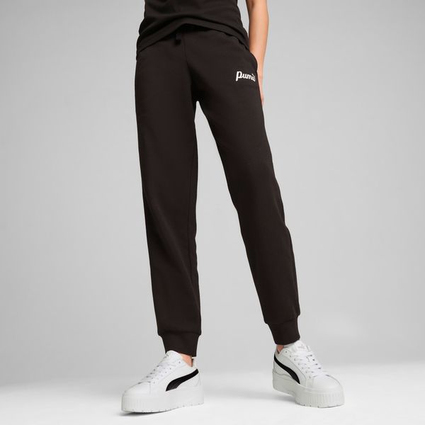 PUMA Women's Puma ESS+ Script Pants, Black, Size L, Clothing