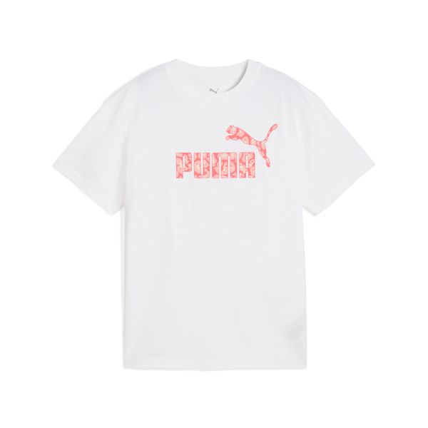 PUMA Women's Puma Essentials Animal Logo Infill Tee Youth, White, Size 11-12Y, Shop