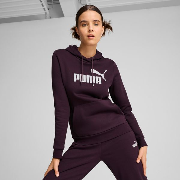 PUMA Women's Puma Essentials Logo FL Hoodie, Purple, Size XS, Clothing