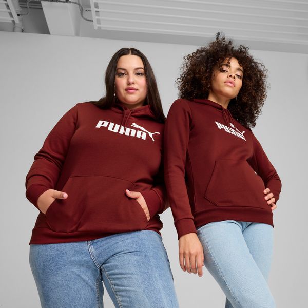 PUMA Women's Puma Essentials Logo FL Hoodie, Red, Size M, Clothing