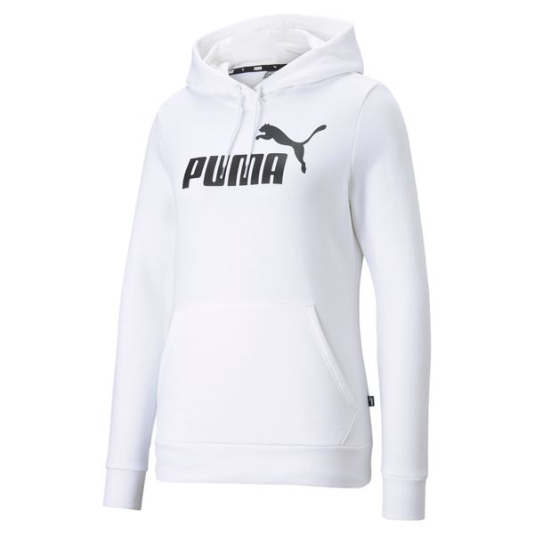 PUMA Women's Puma Essentials Logo Hoodie, White, Size L, Clothing