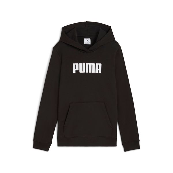 PUMA Women's Puma Essentials Logo Hoodie Youth, Black, Size 13-14Y, Clothing