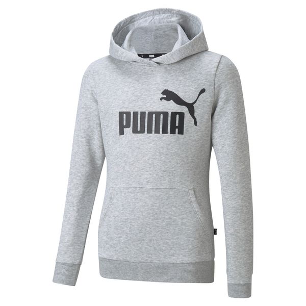 PUMA Women's Puma Essentials Logo Hoodie Youth, Gray, Size 5-6Y, Clothing