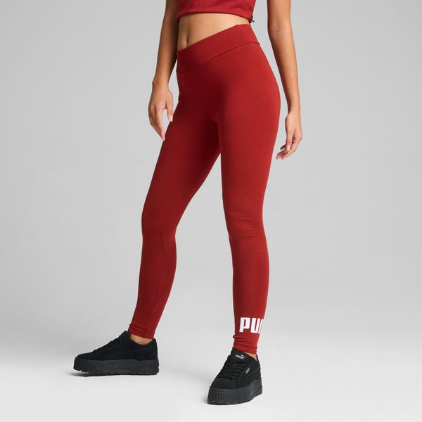 PUMA Women's Puma Essentials Logo Leggings, Red, Size M, Clothing