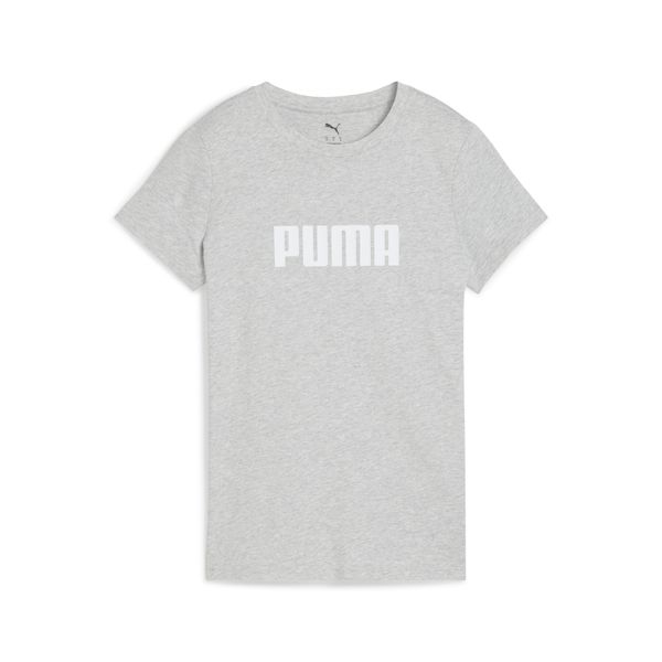 PUMA Women's Puma Essentials Logo T-Shirt, Gray, Size M, Clothing