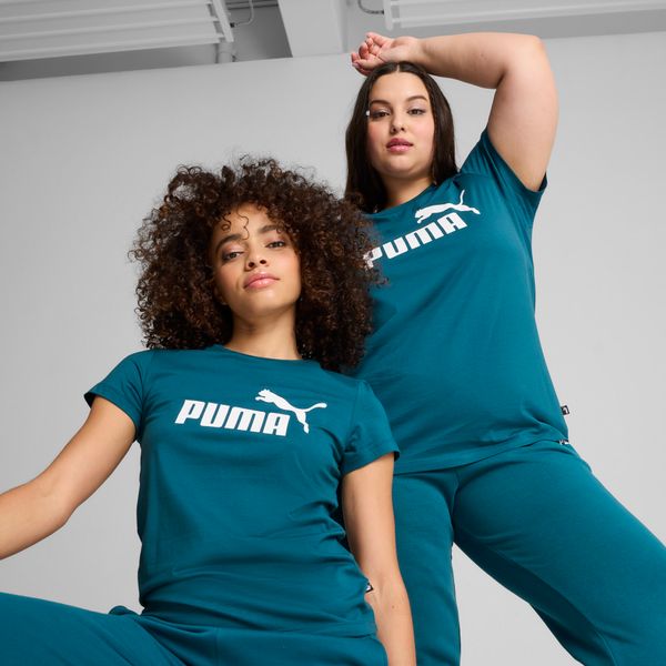 PUMA Women's Puma Essentials Logo T-Shirt, Green, Size S, Clothing