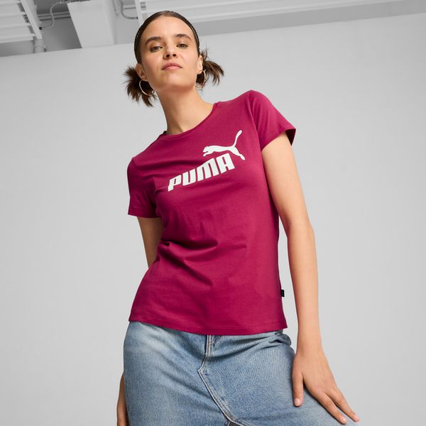 PUMA Women's Puma Essentials Logo T-Shirt, Pink, Size M, Clothing