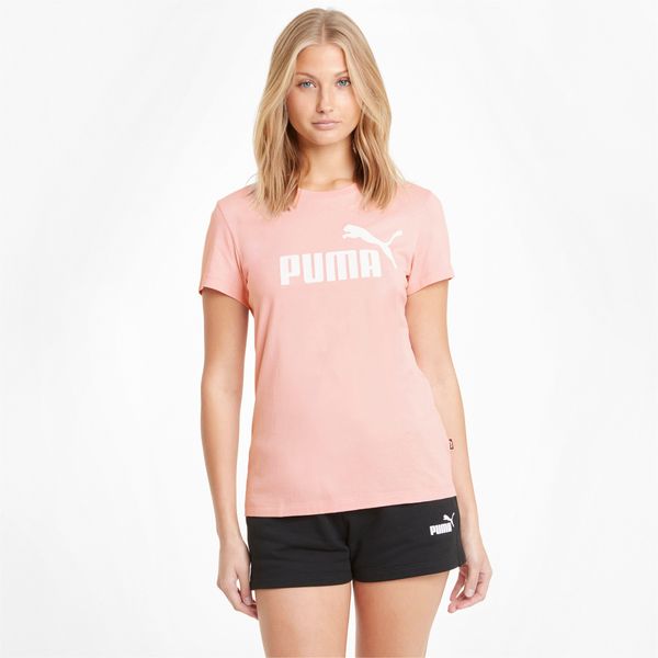 PUMA Women's Puma Essentials Logo T-Shirt, Pink, Size M, Clothing