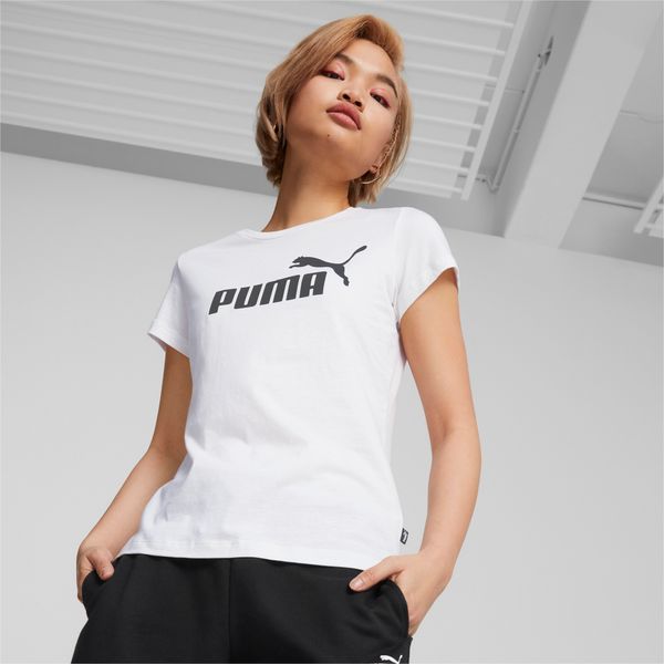 PUMA Women's Puma Essentials Logo T-Shirt, White, Size XL, Clothing