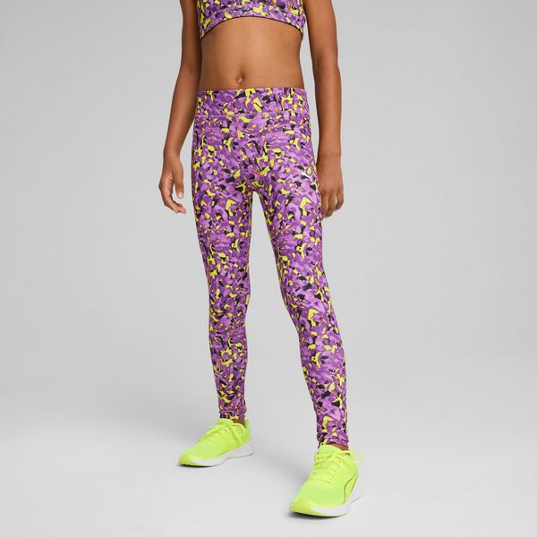PUMA Women's Puma Essentials Tights Youth, Yellow, Size 5-6Y, Clothing