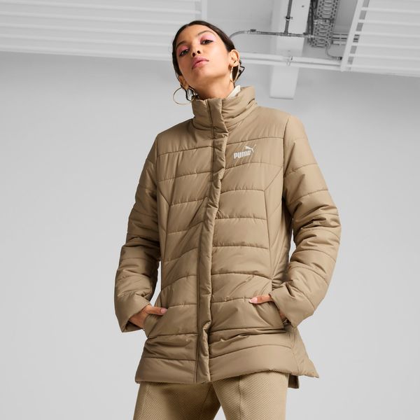 PUMA Women's Puma ESS+'s Padded Jacket, Beige, Size M, Clothing