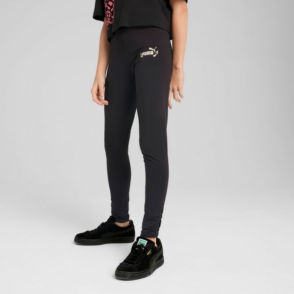 PUMA Women's Puma Flaming Love Leggings Youth, Black, Size 13-14Y, Clothing