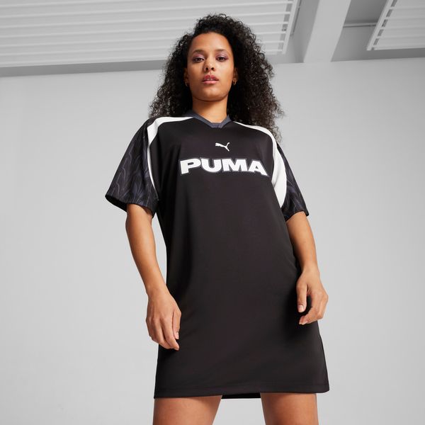 PUMA Women's Puma FOOTBALL JERSEY Dress, Black, Size L, Clothing