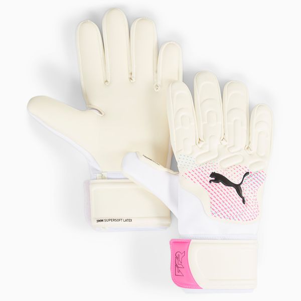 PUMA Women's PUMA Future Match Goalkeeper Gloves, White/Poison Pink/Black