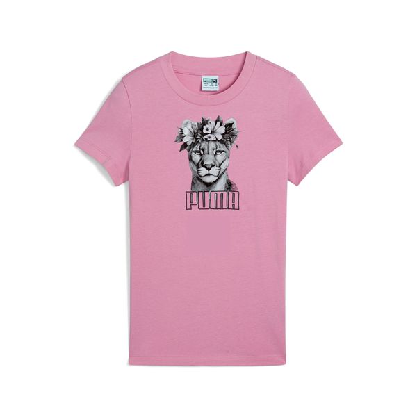 PUMA Women's Puma GRAPHICS Flower Crown Tee Youth, Pink, Size 13-14Y, Shop