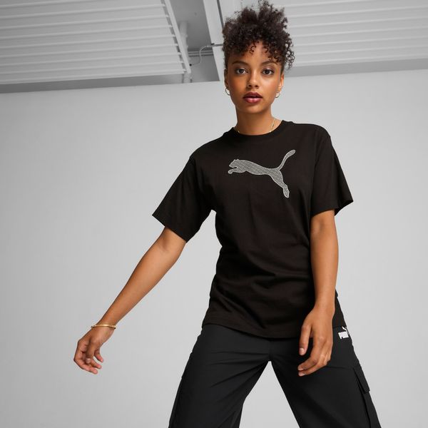 PUMA Women's Puma HER Graphic T-Shirt, Black, Size XS, Clothing